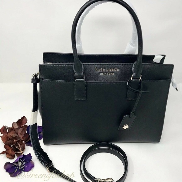 NEW KATE SPADE CAMERON LARGE SATCHEL HANDBAG BLACK - Picture 5 of 11